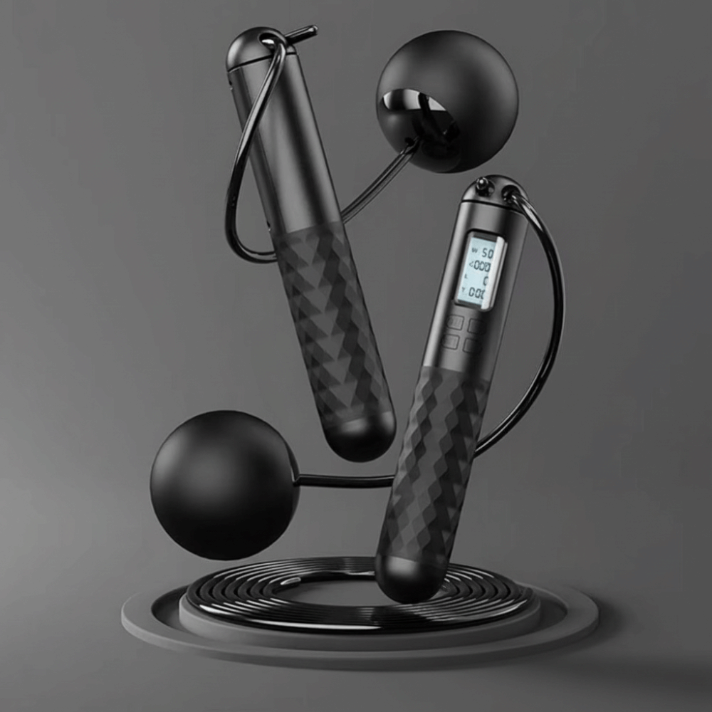 Smart Jump Rope Digital Counter - เชือกกระโดดไร้สายแบบพกพา ป้องกันการลื่นไถล นับจำนวนครั้งกระโดดได้ เชือกกระโดดอัจฉริยะพร้อมตัวนับดิจิตอล สำหรับใช้ในบ้าน