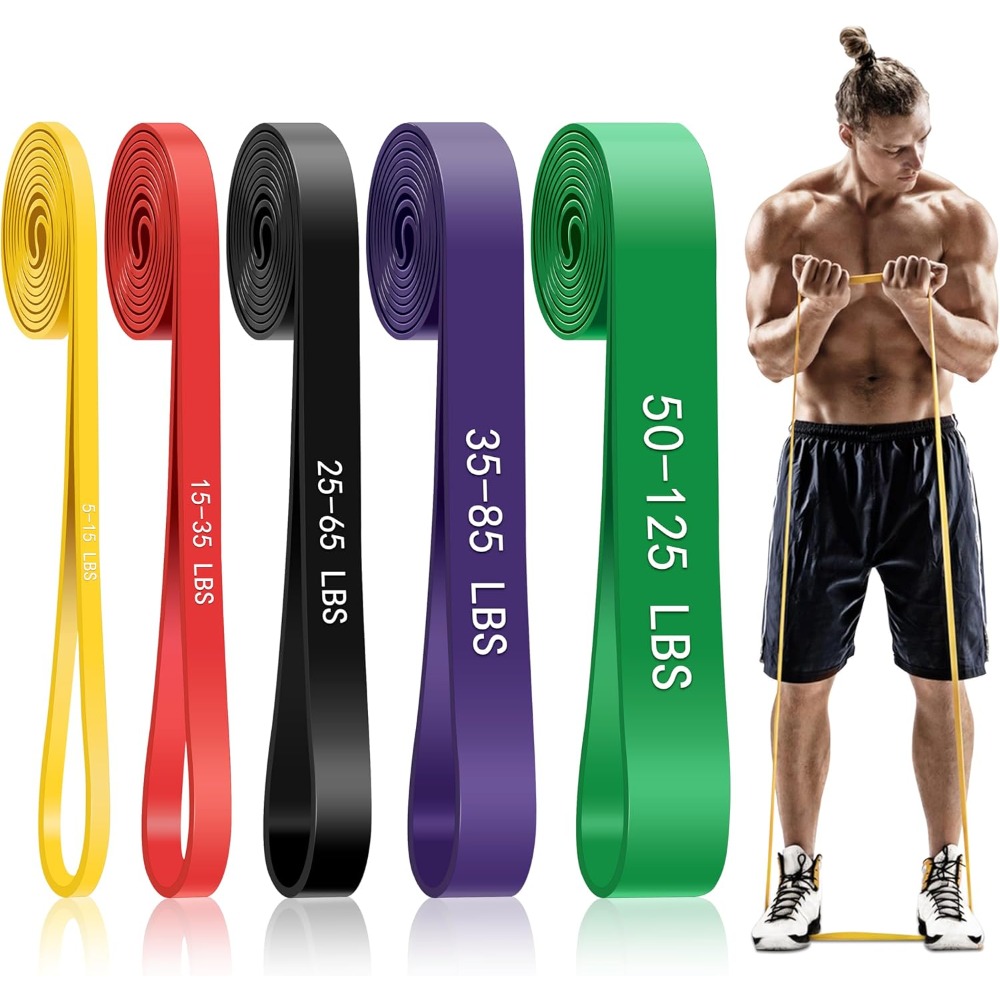 Resistance Bands Set With Handles - สายรัดช่วยดึงข้อศอก, สายรัดออกกำลังกาย 5 ระดับความต้านทาน, สายรัดดึงข้อศอกสำหรับผู้ชายและผู้หญิง, สายรัดออกกำลังกายสำหรับทั้งร่างกาย