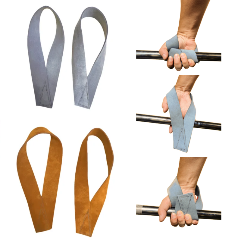 Wrist Wraps Weightlifting Support - สายรัดข้อมือยกน้ำหนักรูปตัววี1คู่สายรัดข้อมือยกน้ำหนักหนังวัวสองชั้นสำหรับยิมยกกระชับ