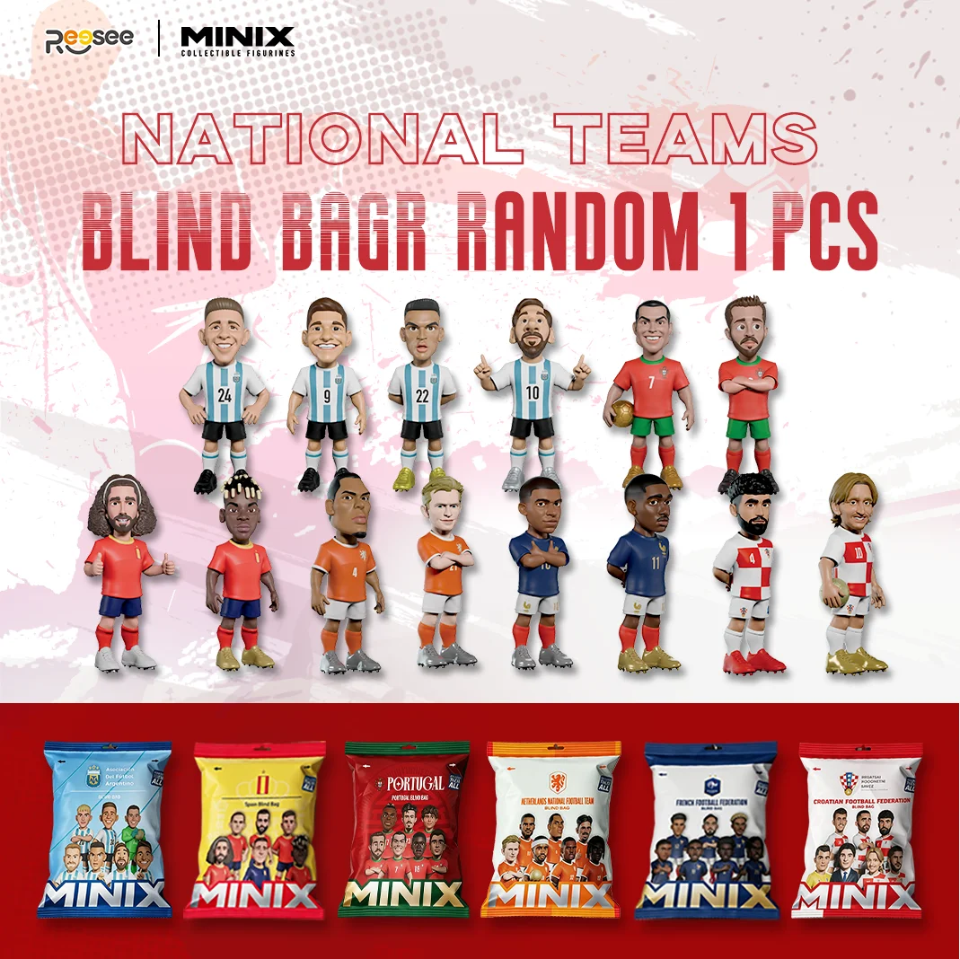 Team Sports - ถุงสุ่มปริศนาทีมชาติ MINIX (เลือกแบบสุ่ม) 6 ทีมและนักเตะดาวเด่น 14