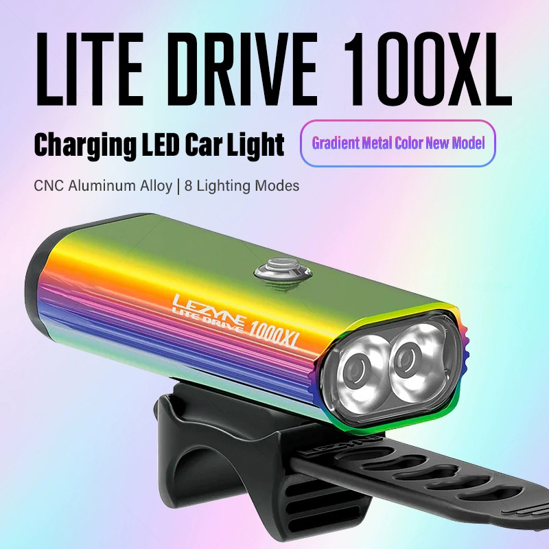 Rechargeable Bicycle Headlight 1000 Lumen - LEZYNE 1000 ลูเมนส์ไฟหน้าจักรยานอลูมิเนียมอัลลอยด์ USB แบบชาร์จไฟได้ LED