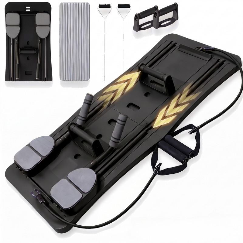 Push Up Board Foldable Multi Function - แผ่นออกกำลังกายหน้าท้องอเนกประสงค์, อุปกรณ์ฝึกกล้ามเนื้อแกนกลางแบบพับได้พร้อมสายยางยืด, บาร์วิดพื้น, อุปกรณ์ฝึกหน้าท้อง, อุปกรณ์ฟิตเนสสำหรับออกกำลังกายทั่วร่างกายที่บ้านสำหรับฝึกกล้ามเนื้อหน้าท้อง ขา