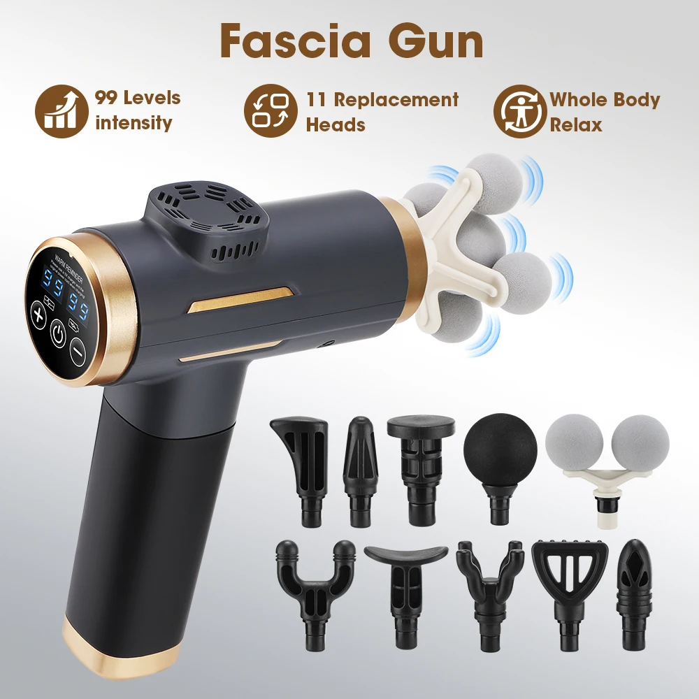 Electric Massage Gun Deep Tissue - ปืนนวดไฟฟ้า 24 วัตต์ 99 ระดับปรับได้ 11