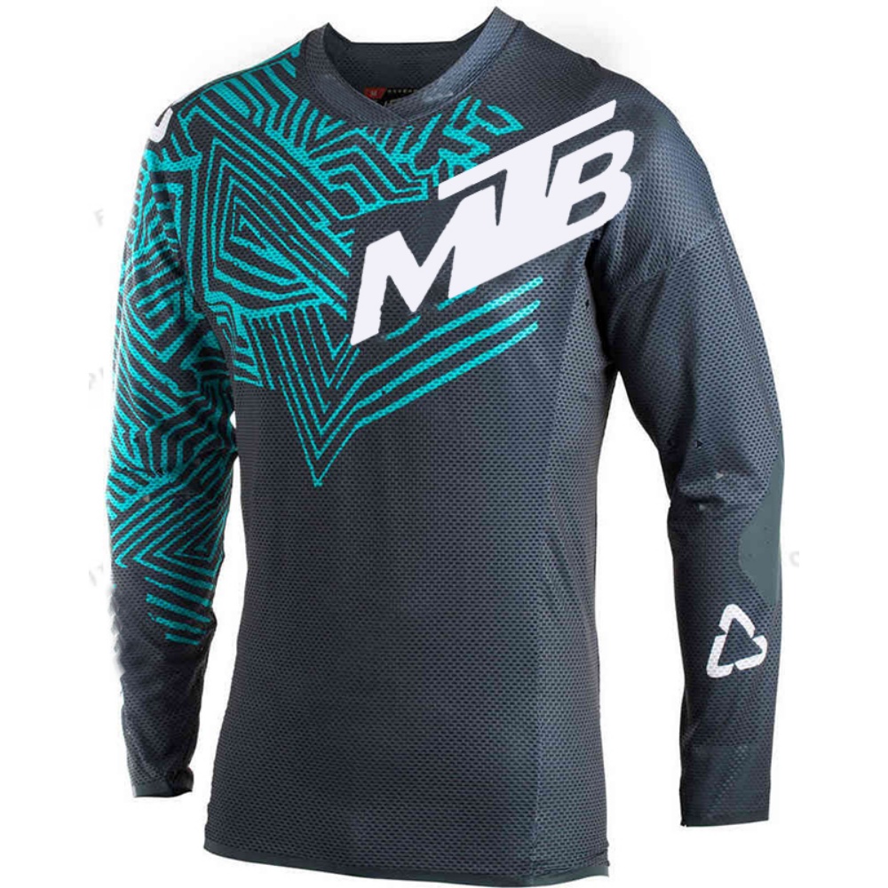 Cycling - เสื้อปั่นจักรยานแขนยาวสำหรับกิจกรรมกลางแจ้ง พิมพ์ลาย MTB ระบายอากาศได้ดี ผ้าตาข่าย เสื้อเจอร์ซีย์สำหรับปั่นจักรยานเสือภูเขา
