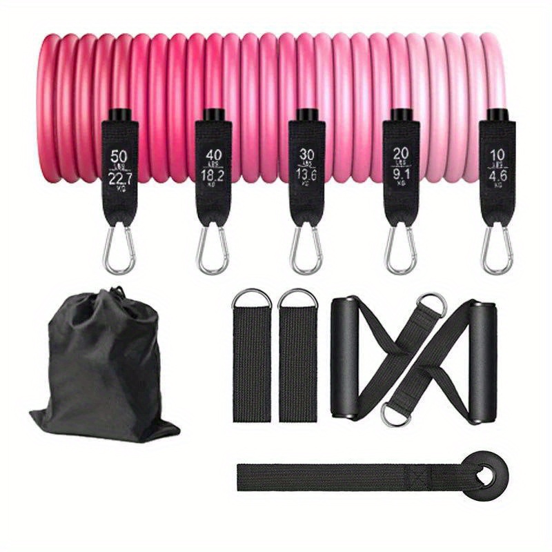 Pilates Bar Kit With Resistance Bands - ชุดอุปกรณ์พิลาทิสเสริมความแข็งแรง 11 ชิ้น พร้อมแถบยางยืด สำหรับออกกำลังกาย โยคะ