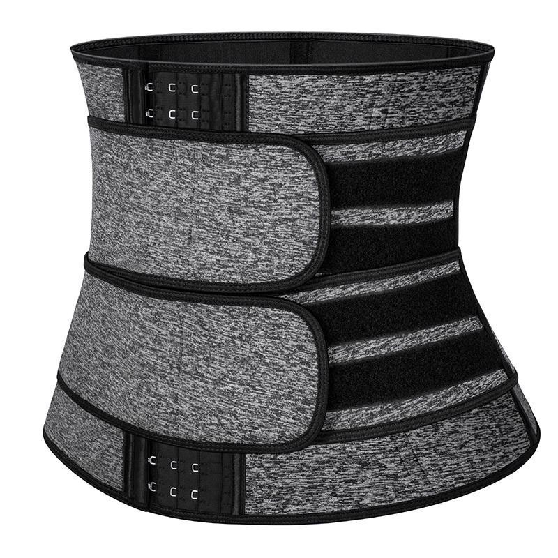 Sweat Waist Trainer Belt Neoprene - ชุดกระชับสัดส่วนสำหรับผู้หญิง ทำจากนีโอพรีน พร้อมเข็มขัดคู่ 3 แถวตะขอเกี่ยว ช่วยควบคุมหน้าท้อง