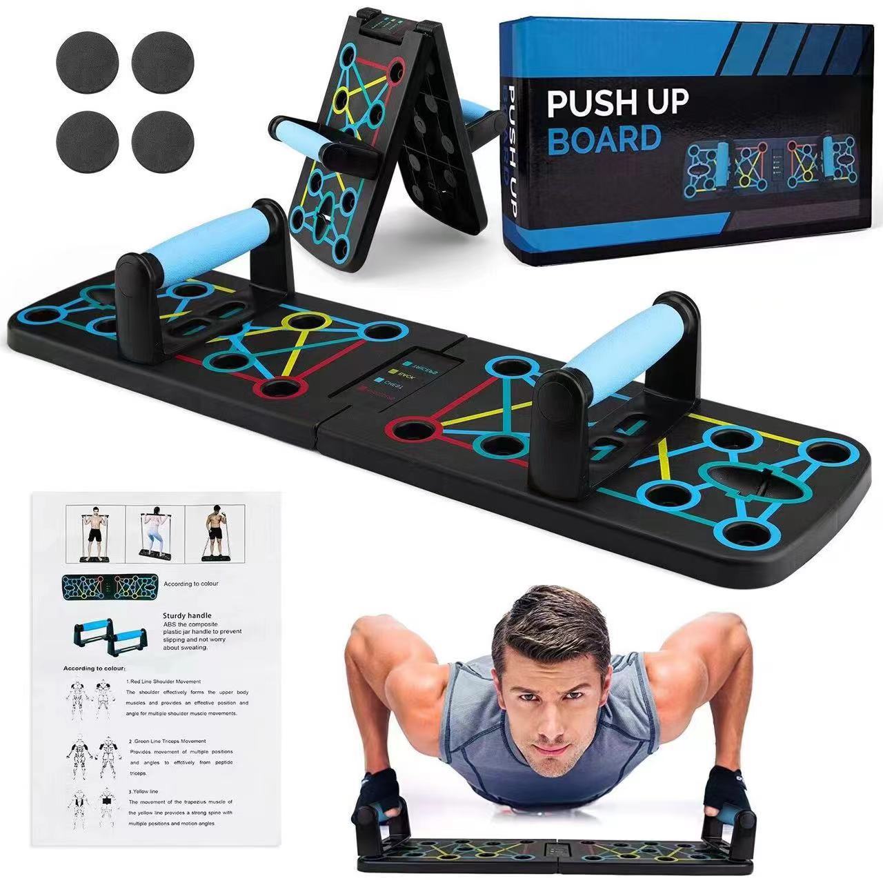 Push Up Board Foldable Multi Function - ชุดกระดาน Push-up มัลติฟังก์ชั่นแบบพกพาพร้อมที่จับอุปกรณ์ออกกําลังกายแบบพับได้สําหรับหน้าอกหน้าท้องแขนและหลังการฝึกอบรม