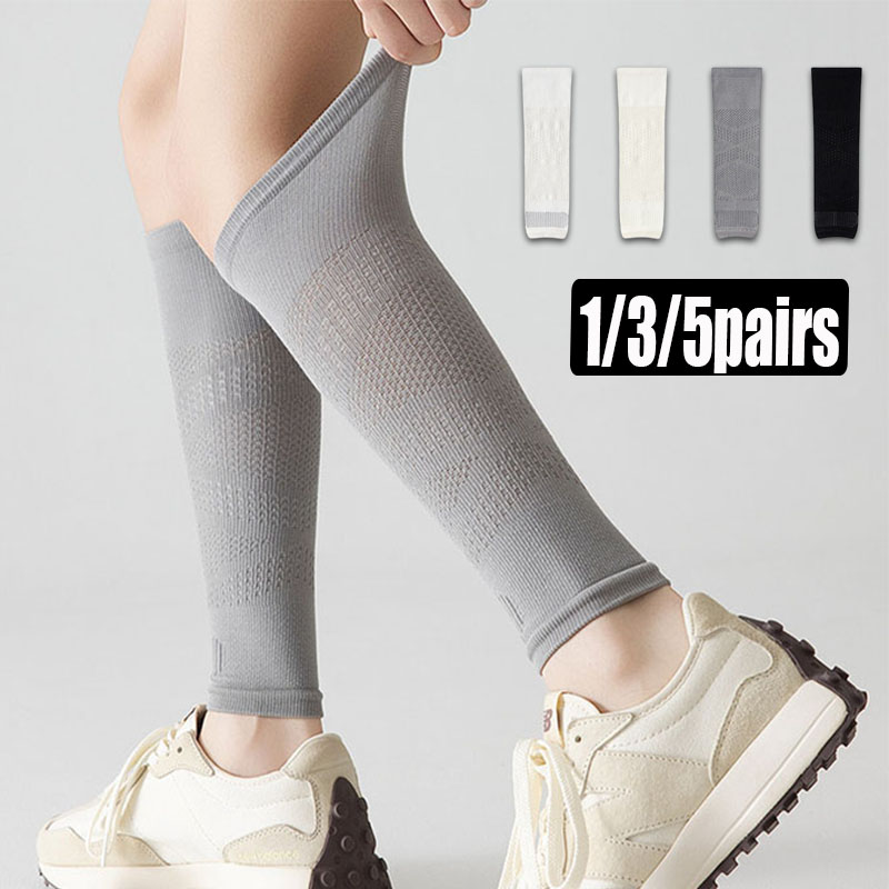 Cycling - ปลอกรัดน่องแบบบีบอัดสำหรับผู้หญิง 1/3/5 คู่ ระบายอากาศได้ดี ยืดหยุ่น รองรับขาส่วนล่าง