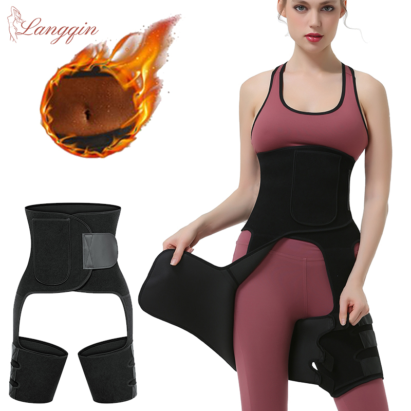 Sweat Waist Trainer Belt Neoprene - เข็มขัดโค้ชสำหรับลดน้ำหนักเข็มขัดรัดเอวแบบ3-in-1สำหรับซาวน่า
