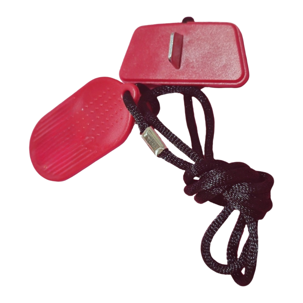 Fitness Equipment - สวิตช์หยุดฉุกเฉินสำหรับลู่วิ่ง พร้อมกุญแจนิรภัย สีแดง วัสดุพลาสติก พร้อมคลิปล็อก ใช้ได้กับเครื่องออกกำลังกายส่วนใหญ่