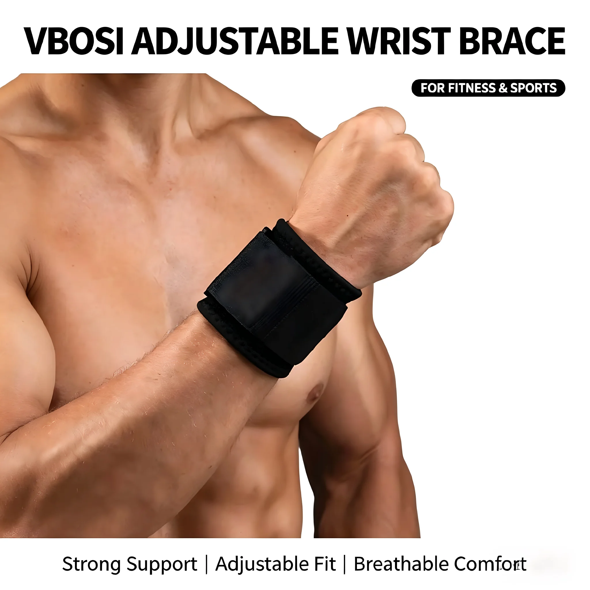 Wrist Wraps Weightlifting Support - สายรัดข้อมือระบายอากาศสำหรับยกน้ำหนักแบบมืออาชีพ สายรัดข้อมือปรับได้พร้อมห่วงนิ้วหัวแม่มือสำหรับออกกำลังกาย เพาะกาย และฟิตเนส