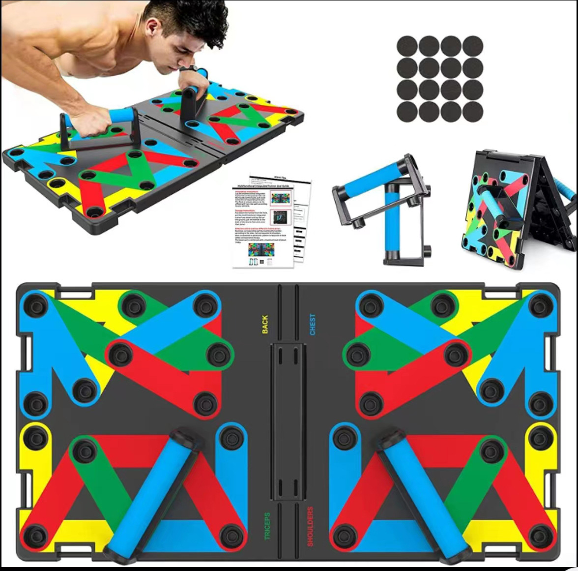 Push Up Board Foldable Multi Function - มัลติฟังก์ชั่นพับ Push-Up BOARD แบบพกพาเครื่องมือการฝึกอบรมสําหรับไหล่หน้าอก ABS กลับ