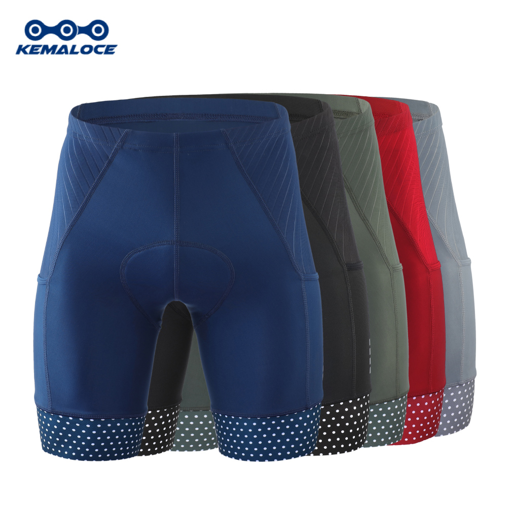 Padded Cycling Shorts 5D Gel - KEMALOCE ผู้ชายกางเกงขาสั้นขี่จักรยาน5D เจลเบาะ Blue & Green