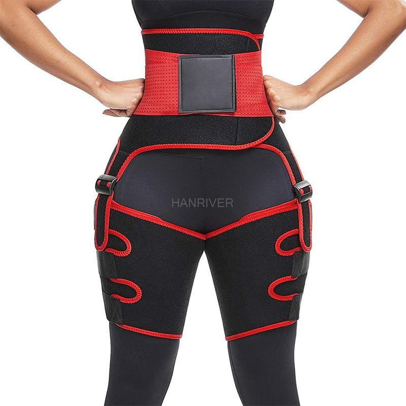 Sweat Waist Trainer Belt Neoprene - 3 ใน 1 เอวและต้นขาTrimmerเข็มขัดบีบอัดคู่ขาเหงื่อซาวน่าผลNeopreneเอวเทรนเนอร์BUTT Lifterออกกําลังกาย