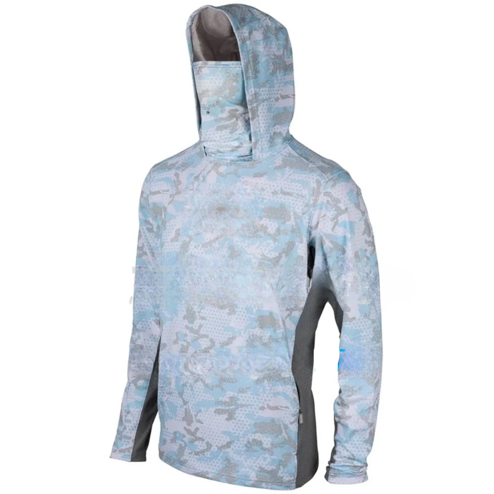 Hiking - เสื้อตกปลาสำหรับเด็ก UPF 50+ แขนยาว พร้อมหน้ากากและผ้าคลุมคอ เสื้อฮู้ดดี้ช่วยให้ศีรษะและใบหน้าอบอุ่น