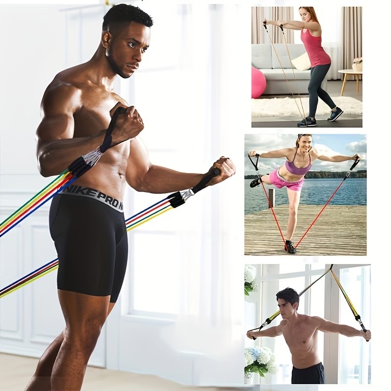 ชุดยางยืดออกกำลังกายพร้อมอุปกร - Pilates Bar Kit With Resistance Bands บทวิจารณ์และราคา