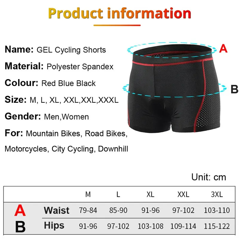 NEWBOLER กางเกงปั่นจักรยาน MTB - Padded Cycling Shorts 5D Gel บทวิจารณ์และราคา