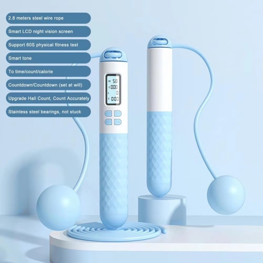 เชือกกระโดดไร้สายแบบพกพาพร้อมต - Smart Jump Rope Digital Counter บทวิจารณ์และราคา