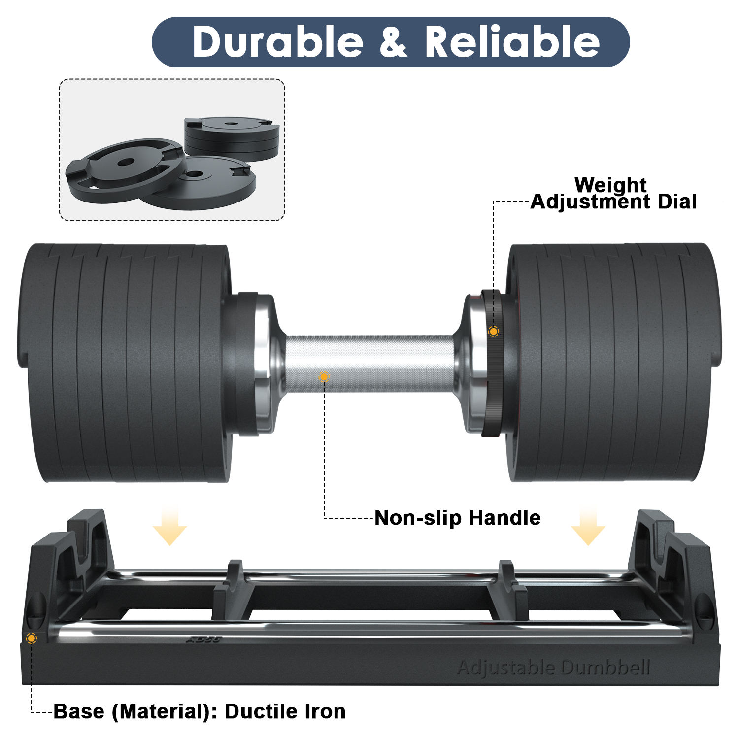 อุปกรณ์ออกกำลังกายเชิงพาณิชย์ป - Adjustable Dumbbell Pair 40Kg บทวิจารณ์และราคา