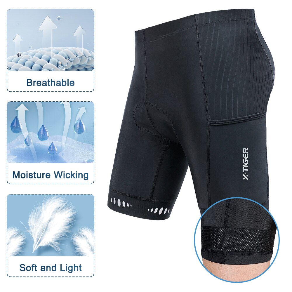 กางเกงขาสั้น X-TIGER ขี่จักรยา - Padded Cycling Shorts 5D Gel บทวิจารณ์และราคา