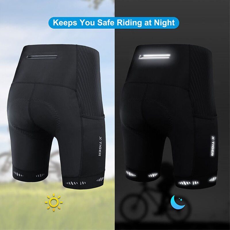 กางเกงขาสั้น X-TIGER ขี่จักรยา - Padded Cycling Shorts 5D Gel บทวิจารณ์และราคา