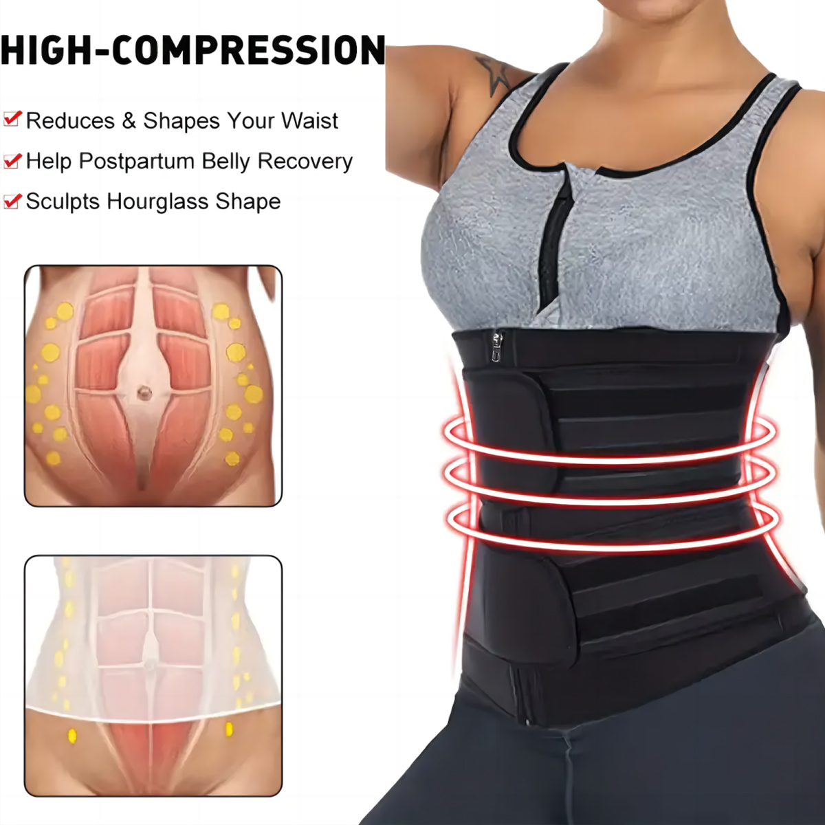 เข็มขัดรัดเอวสำหรับผู้หญิง สาย - Sweat Waist Trainer Belt Neoprene บทวิจารณ์และราคา