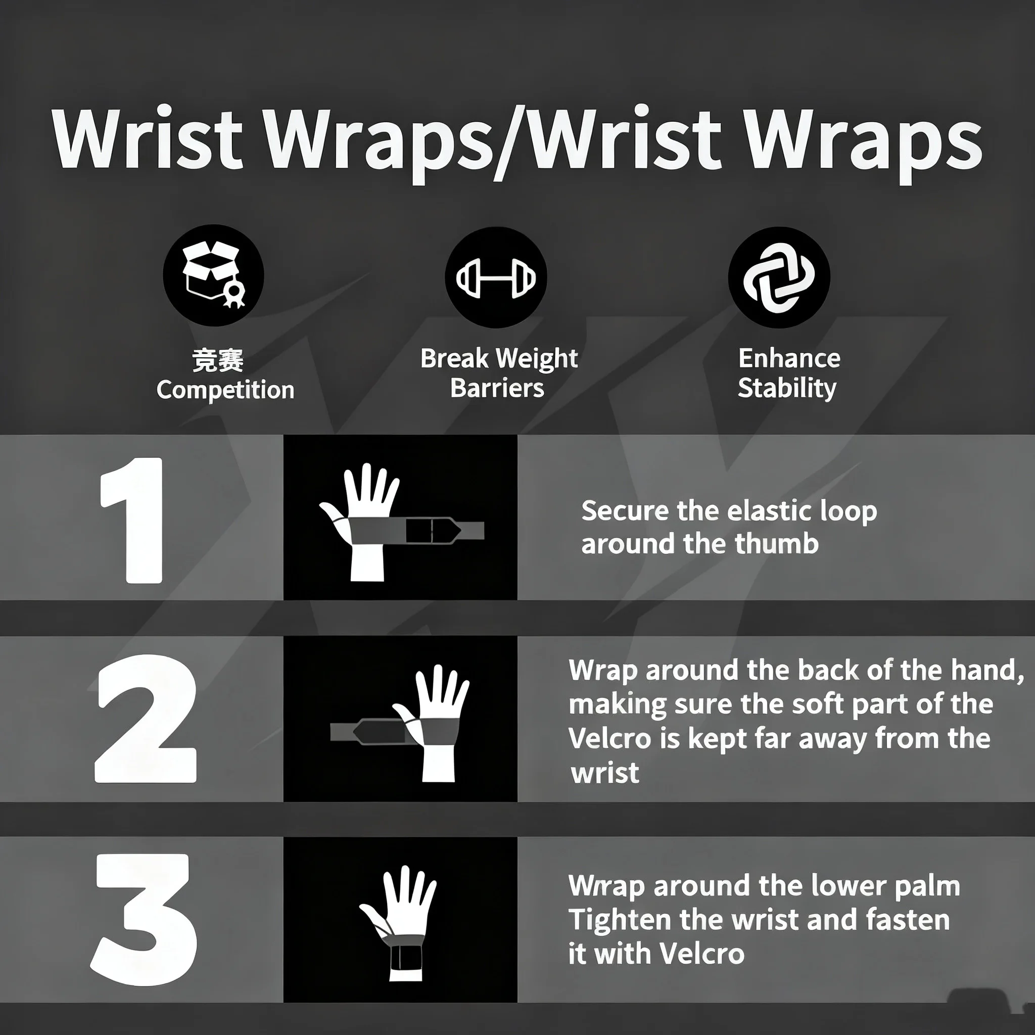 สายรัดข้อมือยกน้ำหนักแบบคู่ 1  - Wrist Wraps Weightlifting Support บทวิจารณ์และราคา
