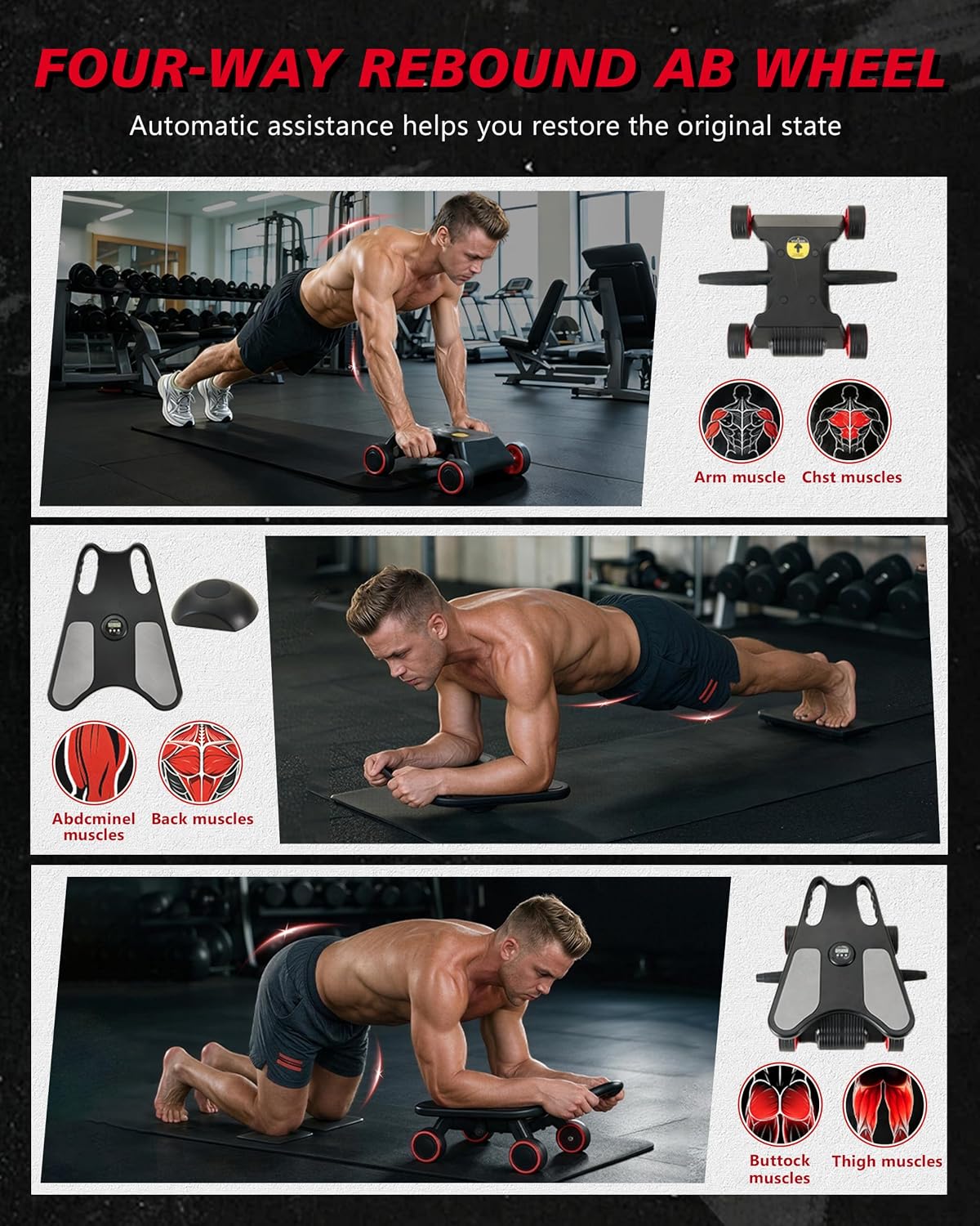 ล้อบริหารหน้าท้อง, ล้อบริหารหน - Ab Roller Wheel With Elbow Support บทวิจารณ์และราคา