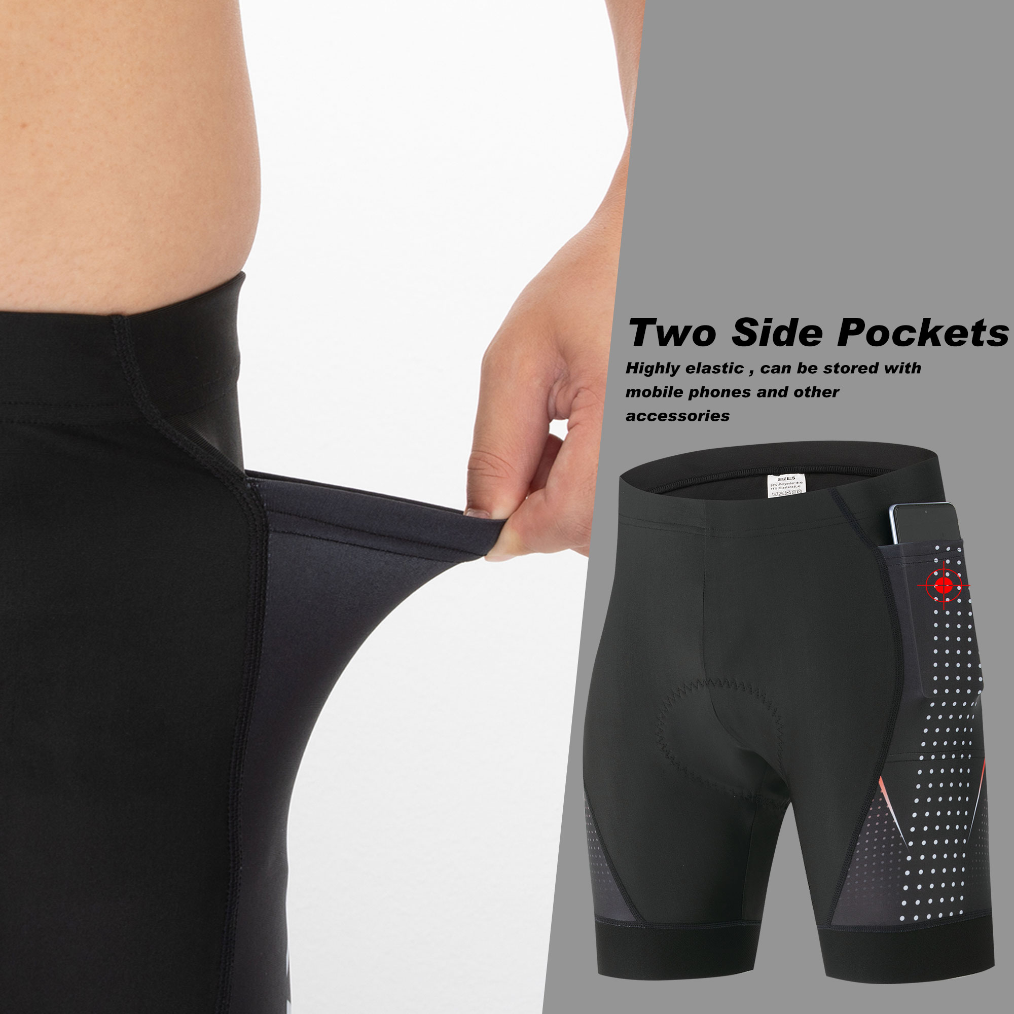 กางเกงปั่นจักรยานแบบพรีเมียมพร - Padded Cycling Shorts 5D Gel บทวิจารณ์และราคา