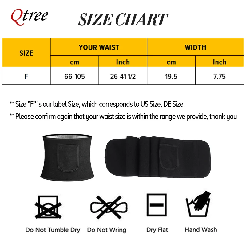 Qtree เอว Cincher Body Shaper  - Sweat Waist Trainer Belt Neoprene บทวิจารณ์และราคา