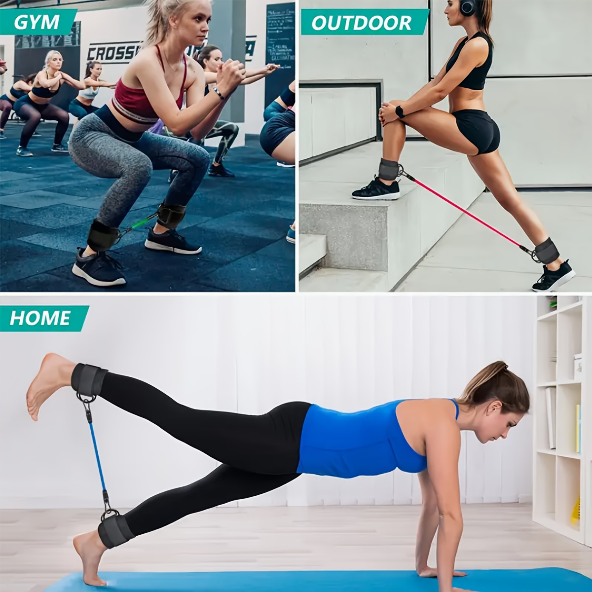 ชุดสายยางยืดสำหรับข้อเท้า 5 ชิ - Resistance Bands Set With Handles บทวิจารณ์และราคา