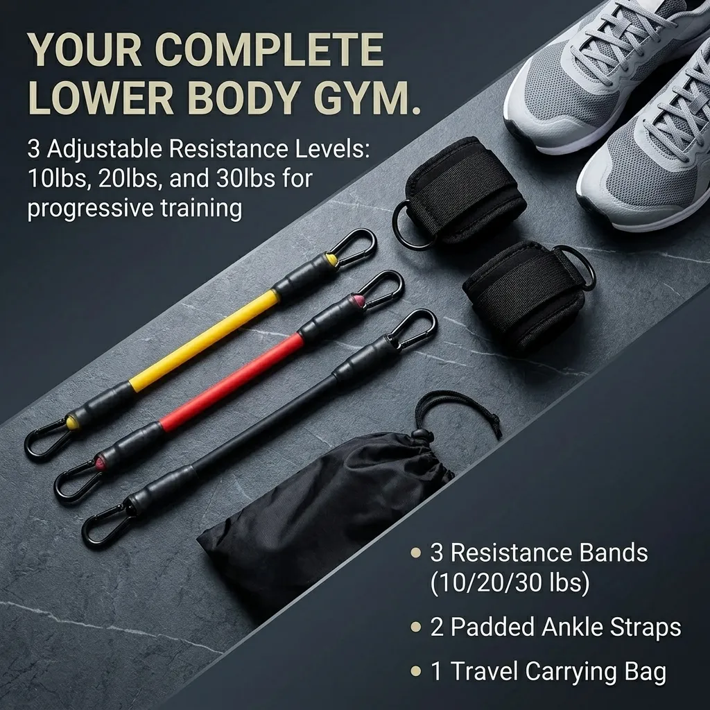 ชุดสายยางยืดสำหรับข้อเท้า 5 ชิ - Resistance Bands Set With Handles บทวิจารณ์และราคา