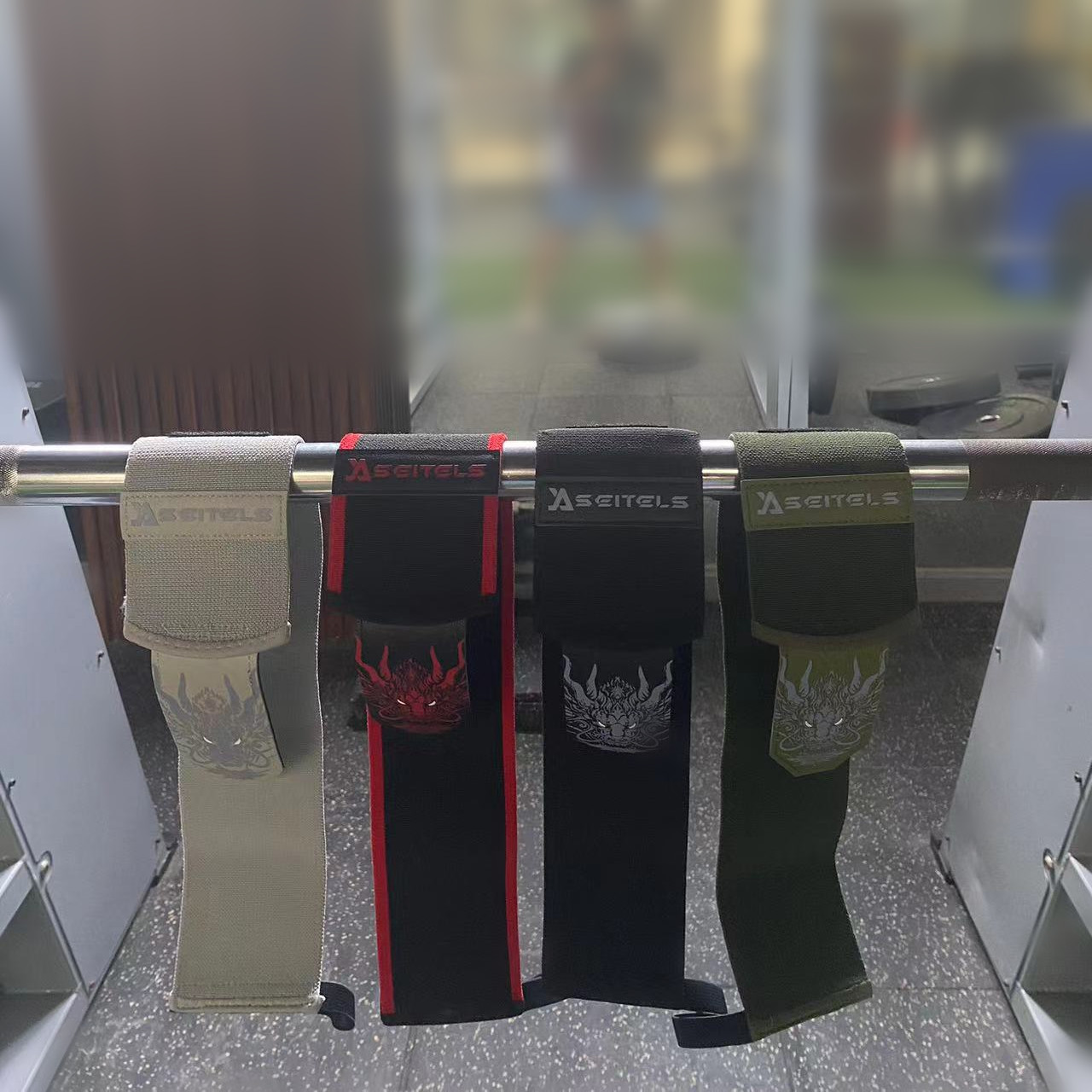 สายรัดข้อมือฟิตเนสลายมังกรจีน  - Wrist Wraps Weightlifting Support บทวิจารณ์และราคา