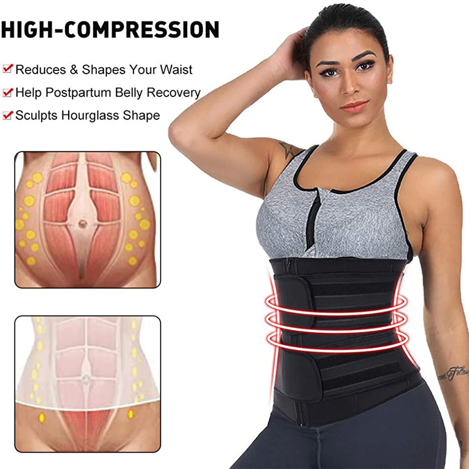 Neopren เทรนเนอร์เอวออกกําลังก - Sweat Waist Trainer Belt Neoprene บทวิจารณ์และราคา