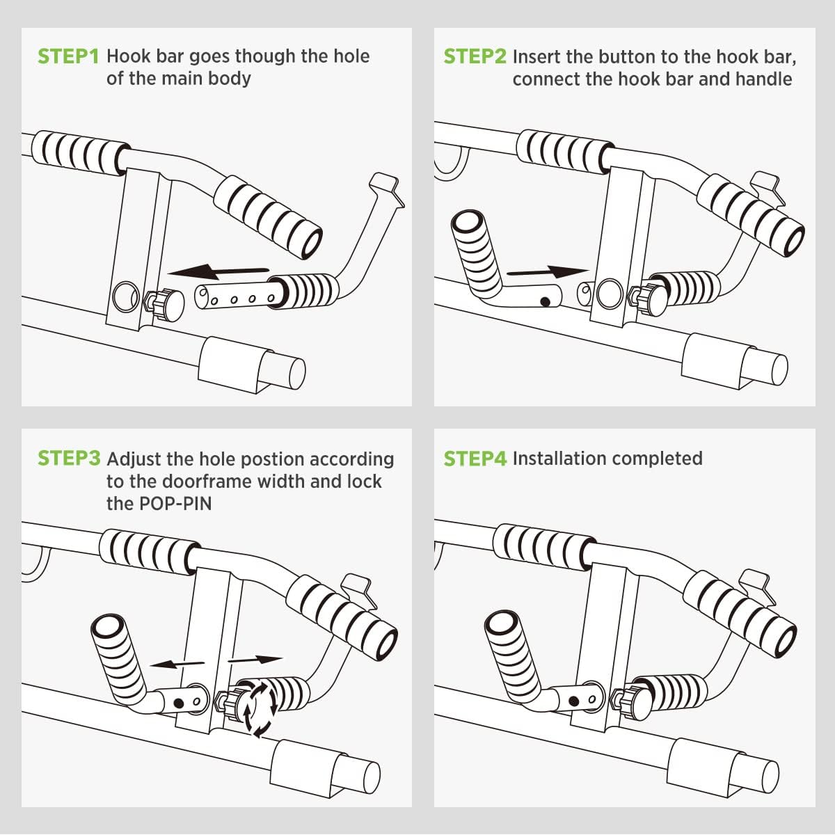 บาร์โหนติดประตูแบบไม่ต้องใช้สก - Door Pull Up Bar No Screw บทวิจารณ์และราคา