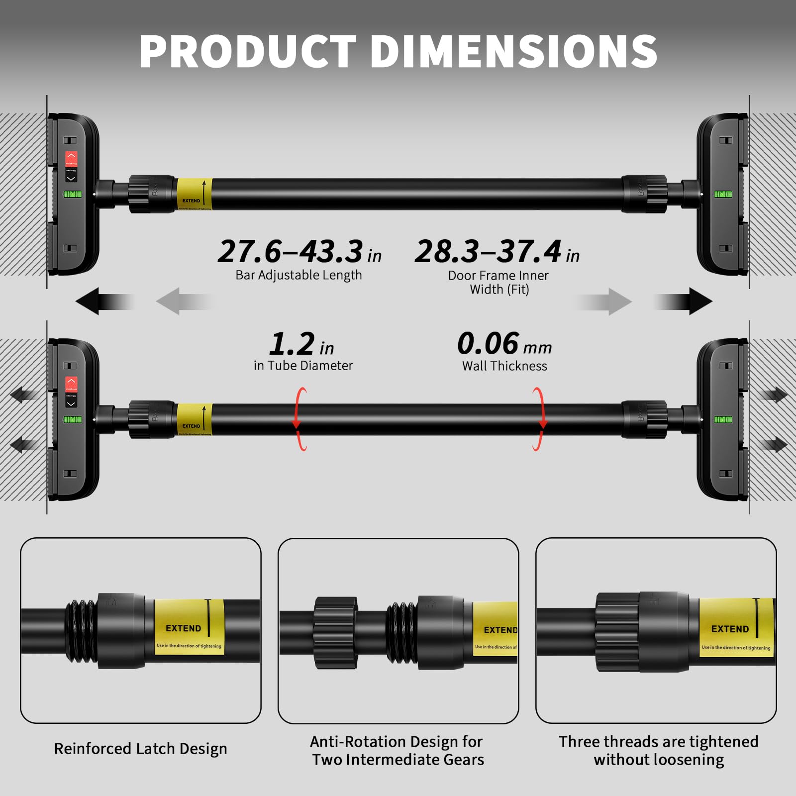 บาร์โหนสำหรับประตู, บาร์โหนติด - Door Pull Up Bar No Screw บทวิจารณ์และราคา