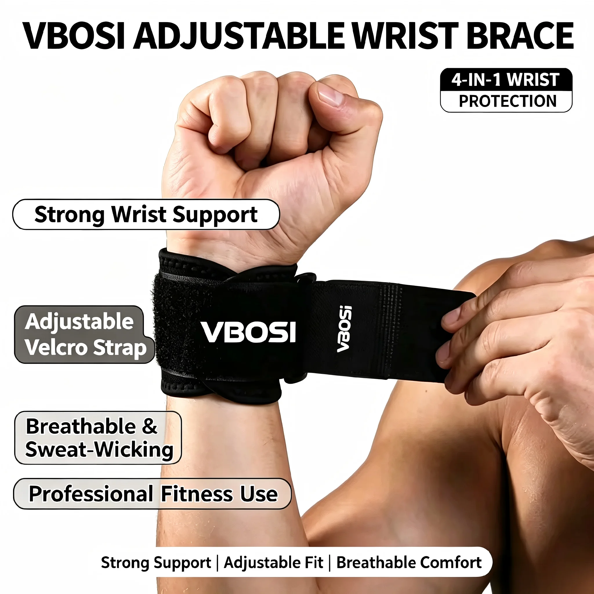 สายรัดข้อมือระบายอากาศสำหรับยก - Wrist Wraps Weightlifting Support บทวิจารณ์และราคา
