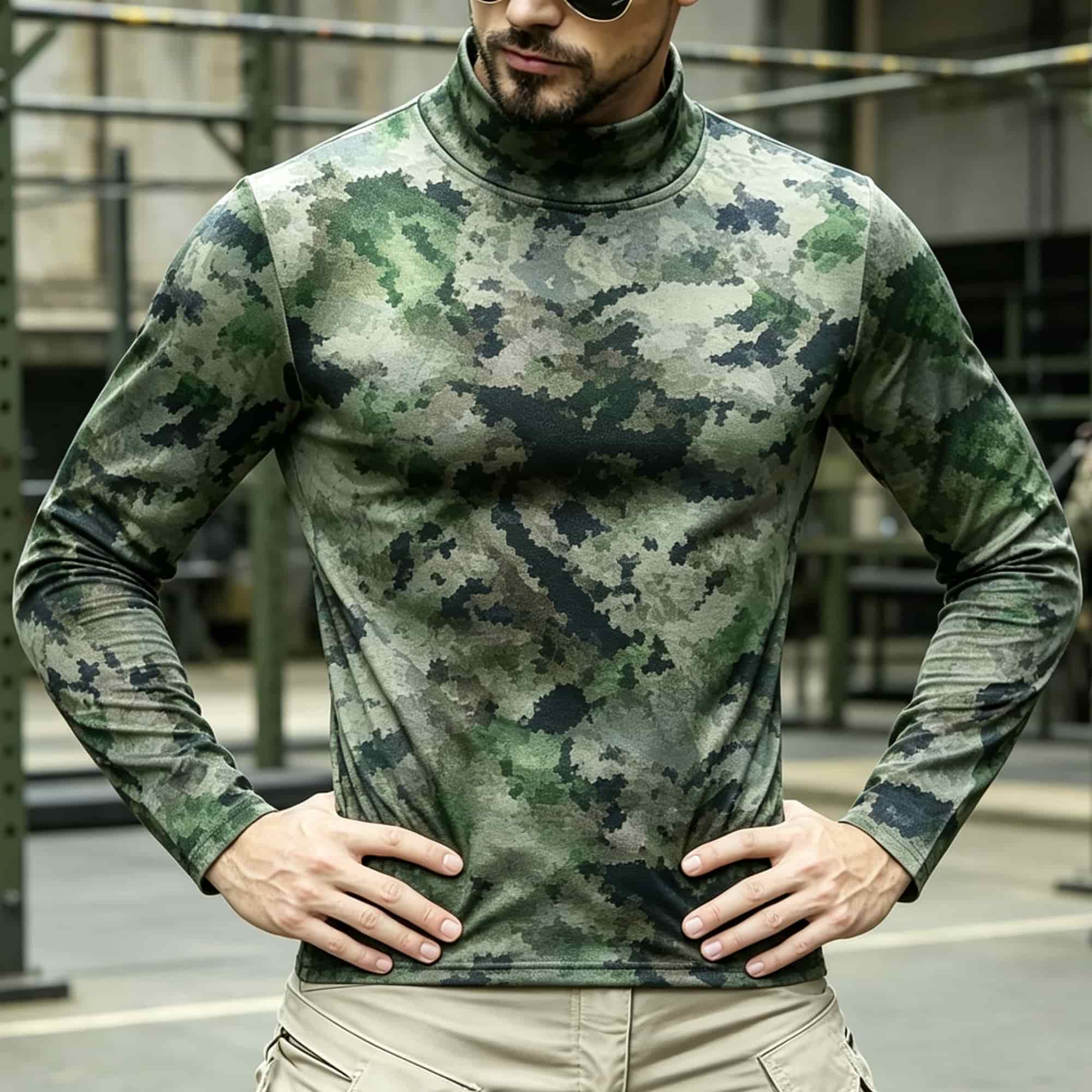 เสื้อเชิ้ตแขนยาวคอเต่าลายพรางส - Hiking บทวิจารณ์และราคา