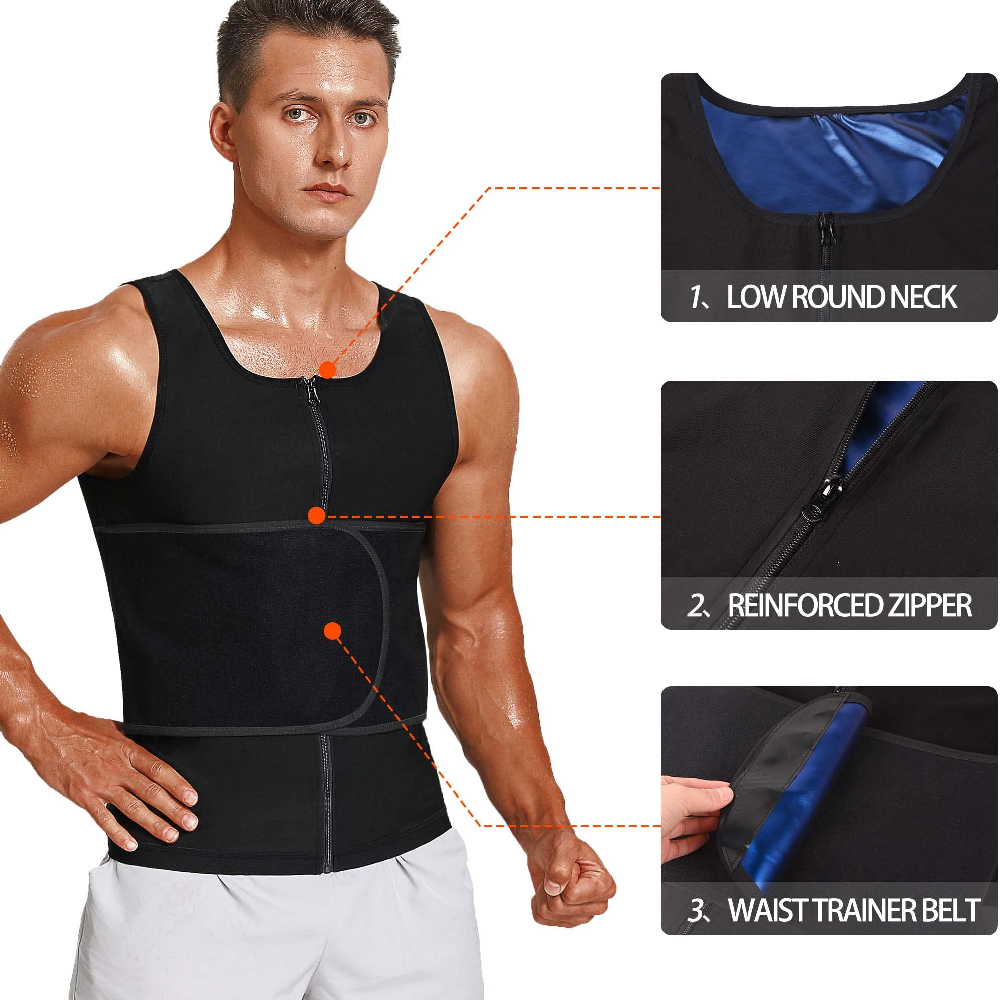 เสื้อกล้ามซาวน่ารัดเอวแบบซิปสำ - Sweat Waist Trainer Belt Neoprene บทวิจารณ์และราคา