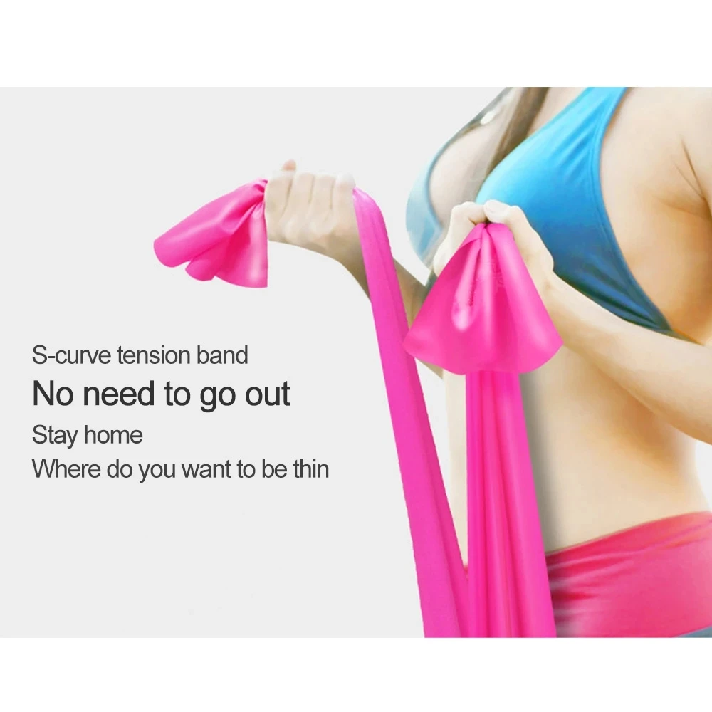 ยางยืดโยคะแบบพกพา วงกลมสะโพกพิ - Pilates Bar Kit With Resistance Bands บทวิจารณ์และราคา
