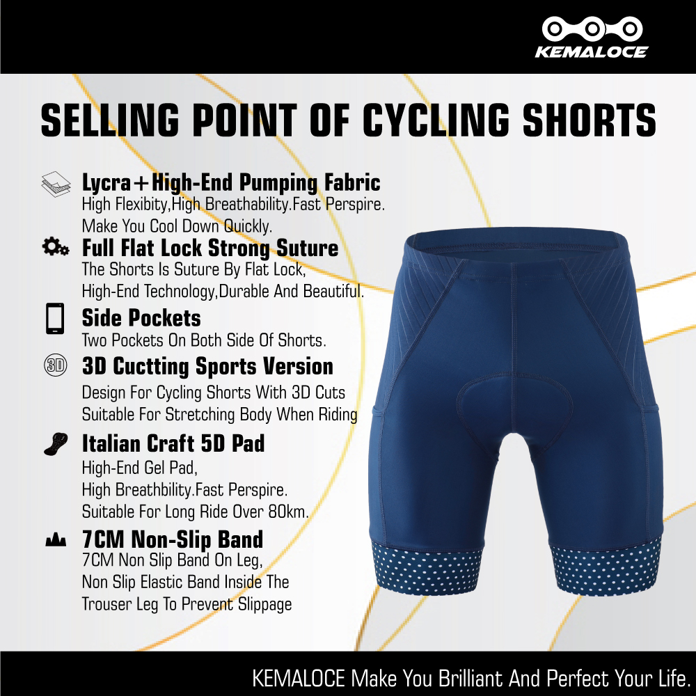 KEMALOCE ผู้ชายกางเกงขาสั้นขี่ - Padded Cycling Shorts 5D Gel บทวิจารณ์และราคา