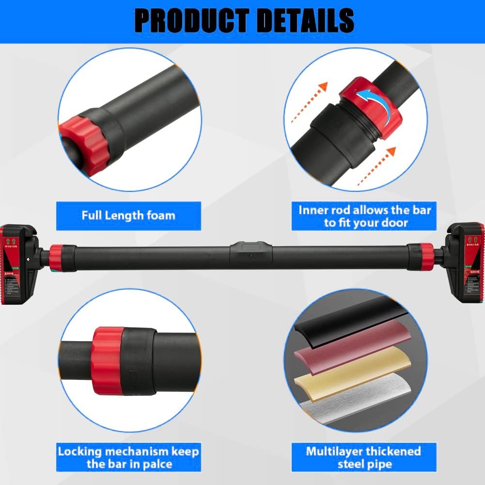 บาร์ดึงข้อปรับระดับได้สำหรับติ - Door Pull Up Bar No Screw บทวิจารณ์และราคา