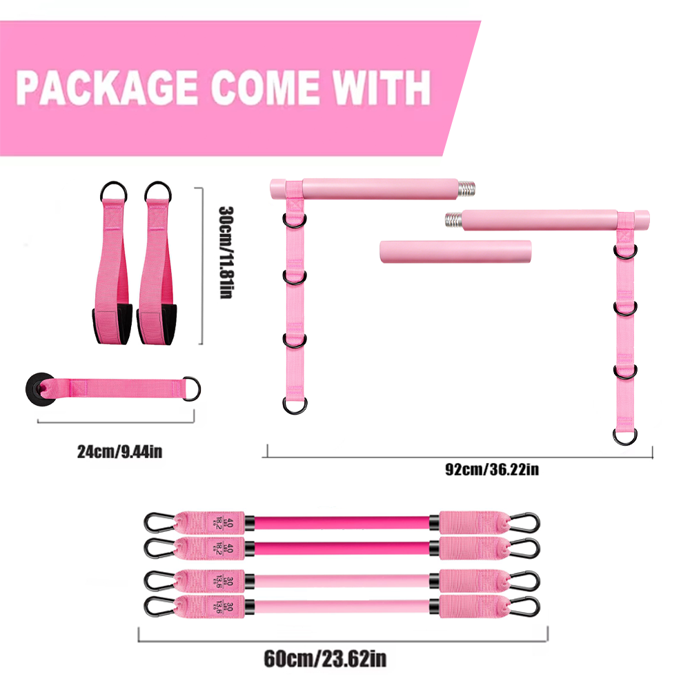 ชุดอุปกรณ์พิลาทิสแบบมัลติฟังก์ - Pilates Bar Kit With Resistance Bands บทวิจารณ์และราคา