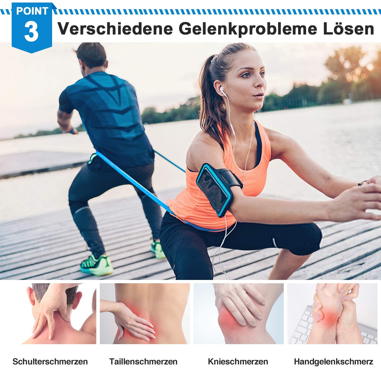 วงออกกําลังกายยืดหยุ่น 3 ชิ้นว - Pilates Bar Kit With Resistance Bands บทวิจารณ์และราคา