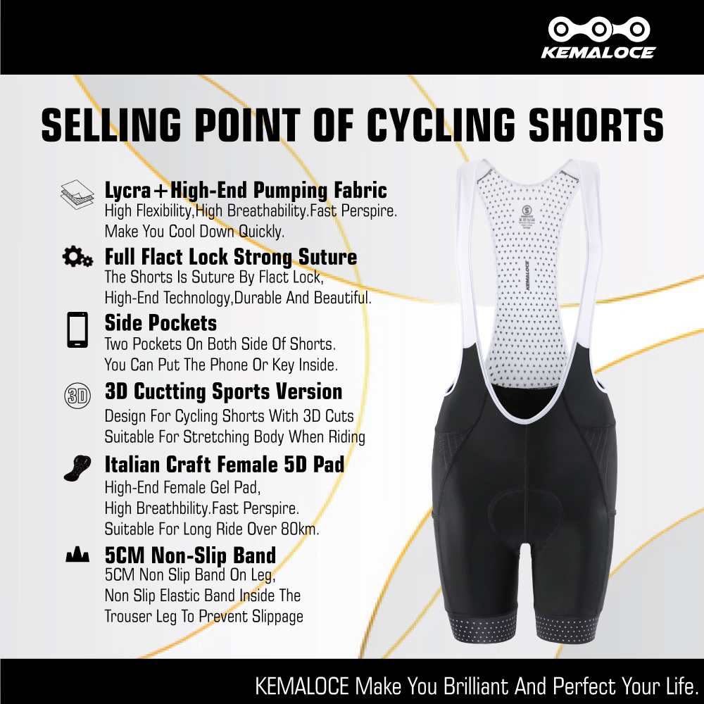 Kemaloce กางเกงขี่จักรยานของผู - Padded Cycling Shorts 5D Gel บทวิจารณ์และราคา