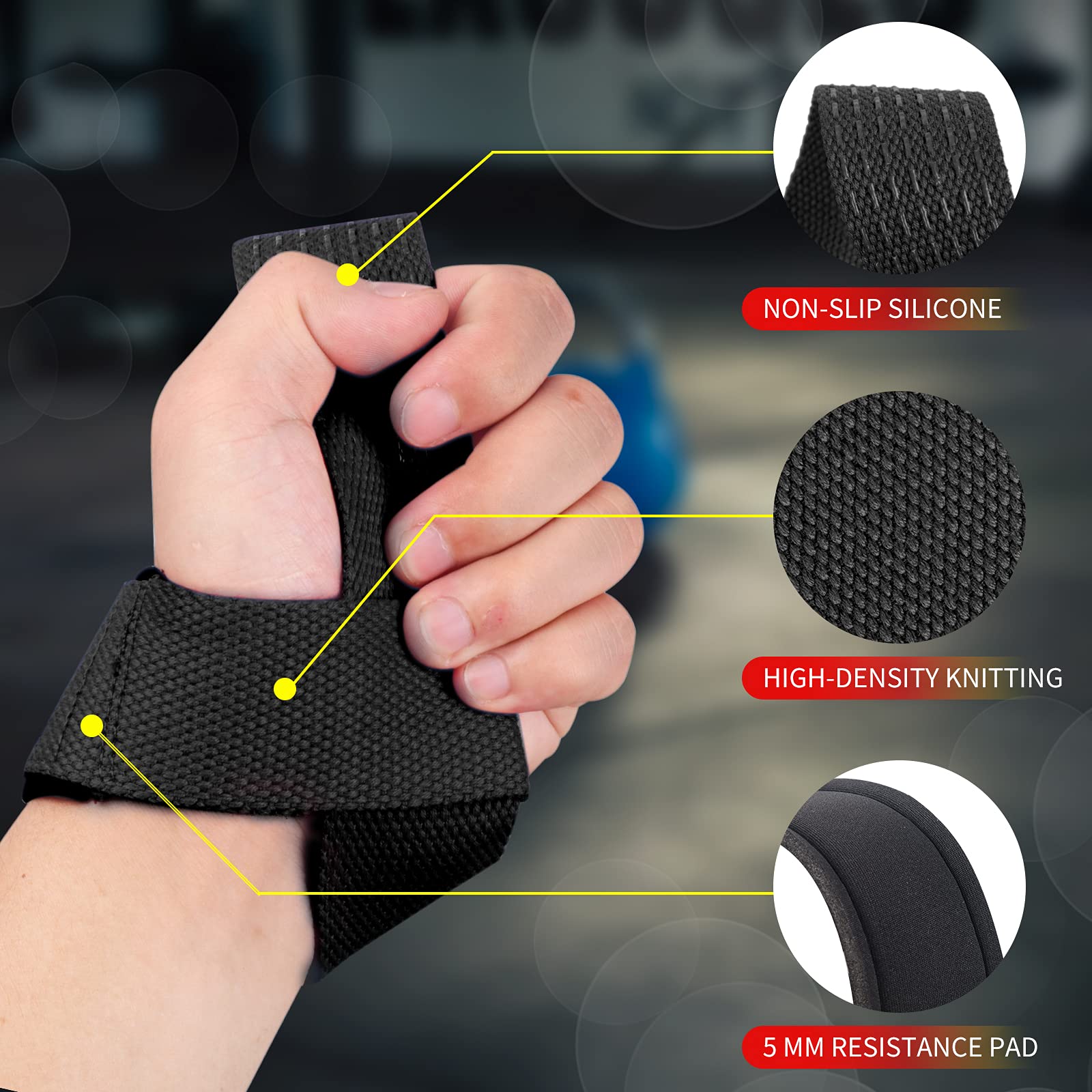 สายรัดยกน้ำหนัก 2 ชิ้น ถุงมือฟ - Wrist Wraps Weightlifting Support บทวิจารณ์และราคา