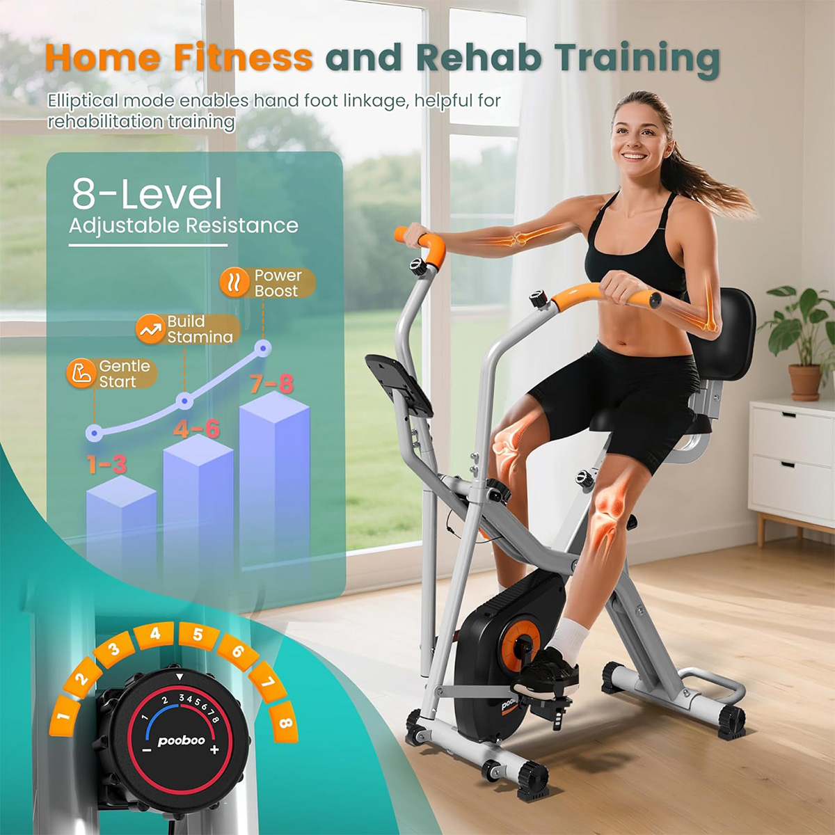 จักรยานออกกำลังกายแบบพับได้ 2- - Exercise Bike Magnetic Resistance บทวิจารณ์และราคา